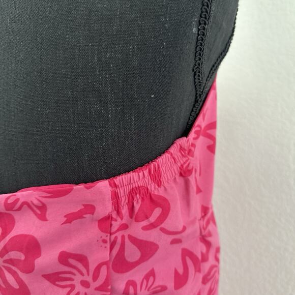 Vintage Y2K PInk Halter Floral Print Mini Dress Sz Large Juniors 11/13 Hibiscus - Picture 6 of 10